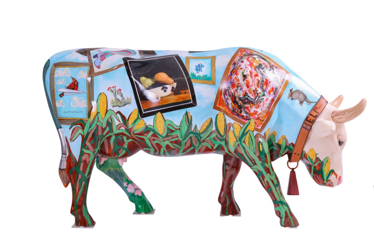 Helotes Gallery Artists - Heli The Helotian Heifer - A Cowmunity Art Project